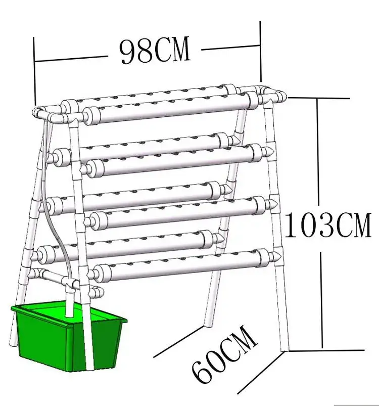 Automatica Aquaponica Systemata Intus, Tubi PVC 63 mm, Ad Agriculturam, Alba Canalia NFT, Hydroponica Agricultura, Plantandi Instrumenta