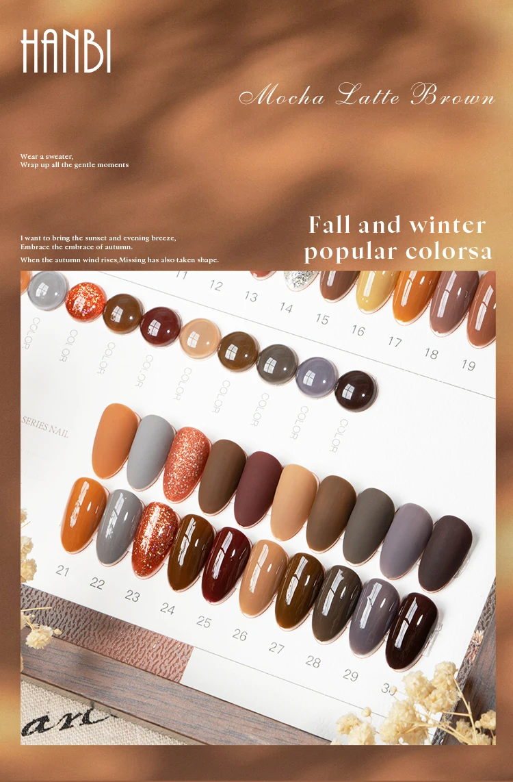 odm free custom brown gel nail polish set 30 colors gel nail polish kit-7