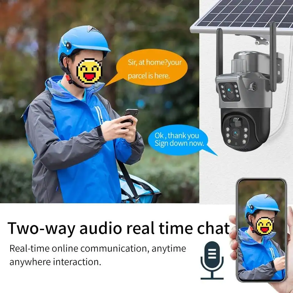 EseeCloud App 6MP Solar Panel Power IP Camera PIR WIFI 4G Security Camera Waterproof Outdoor GSM SIM Card Network Camera