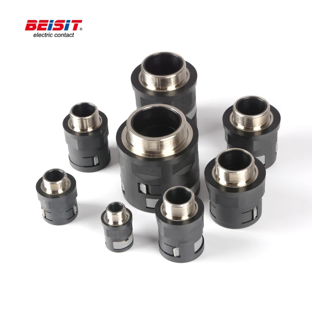 Polyamide Conduit Cable Gland Flexible Plastic Conduit Gland 20mm 32mm Black Epdm Or Nbr Mg16