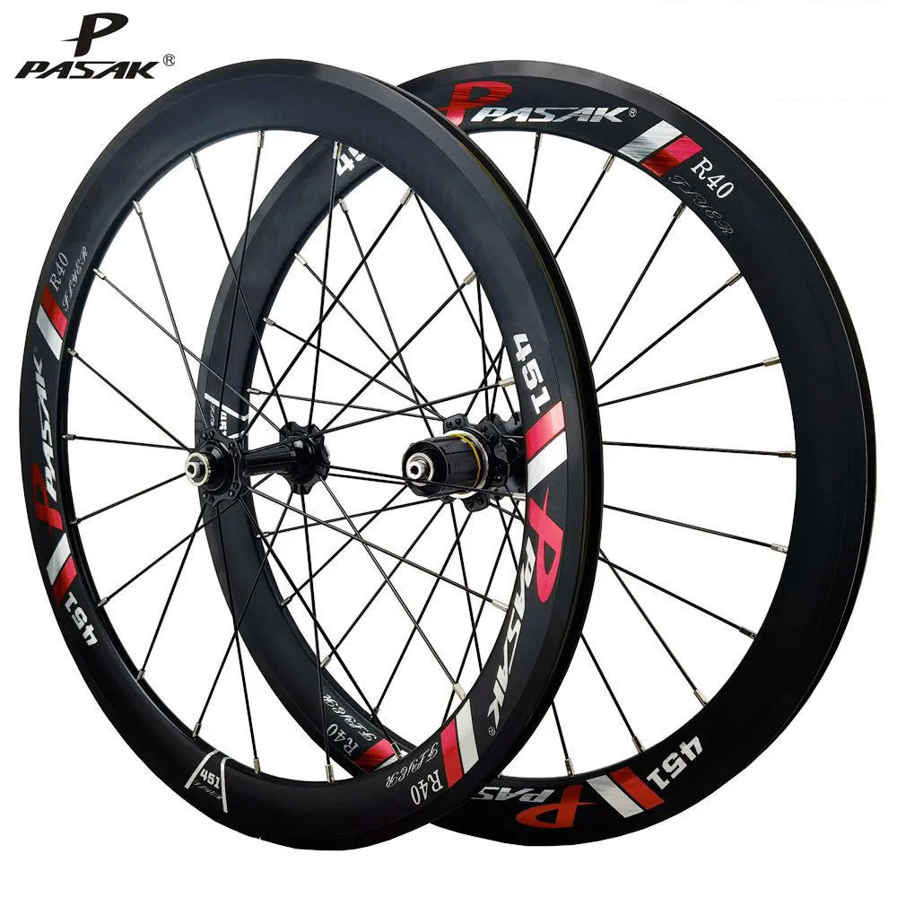 PASAK Folding Bike Wheels - Disc Brake, 24 Holes, 40mm Rims