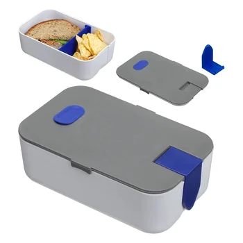 Eco friendly plastic microwaveable food container bento box lunch box with phone stand holder