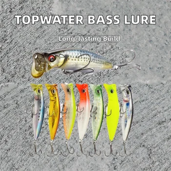 80mm 12g Topwater Whopper Popper Fishing Lure ABS Cup Mouth Surface Wobbler Saltwater Bass Trout Artificial Bait Pesca Supplies – Popper – view 3