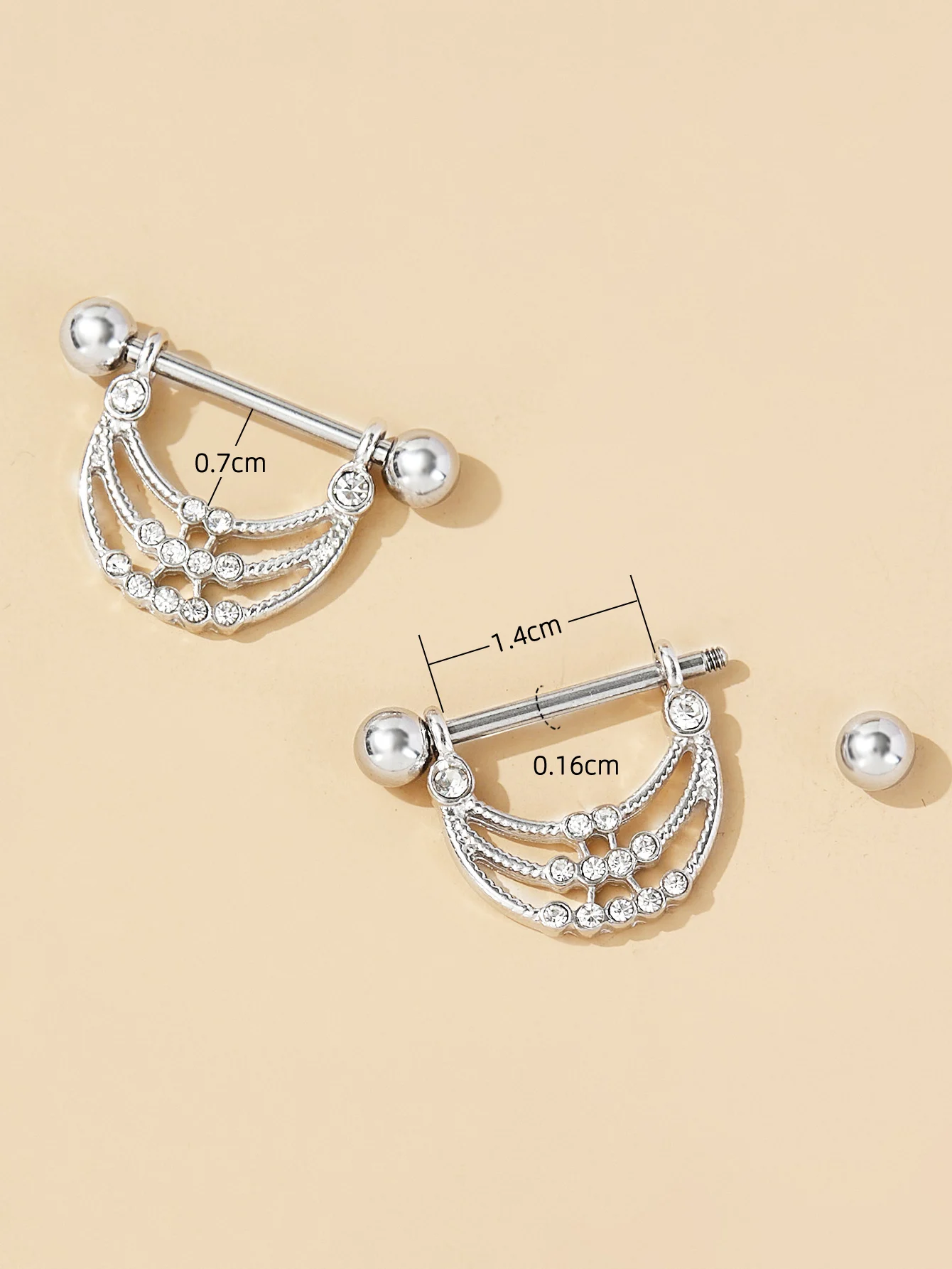 High Quality Heart Shaped Nipple Rings Non Piercing Jewelry Opal Lock