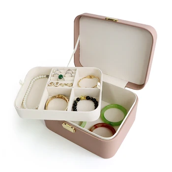 Brushed Leather Jewelry Storage Box household earrings necklace various types of jewelry extra large jewelry organizer box