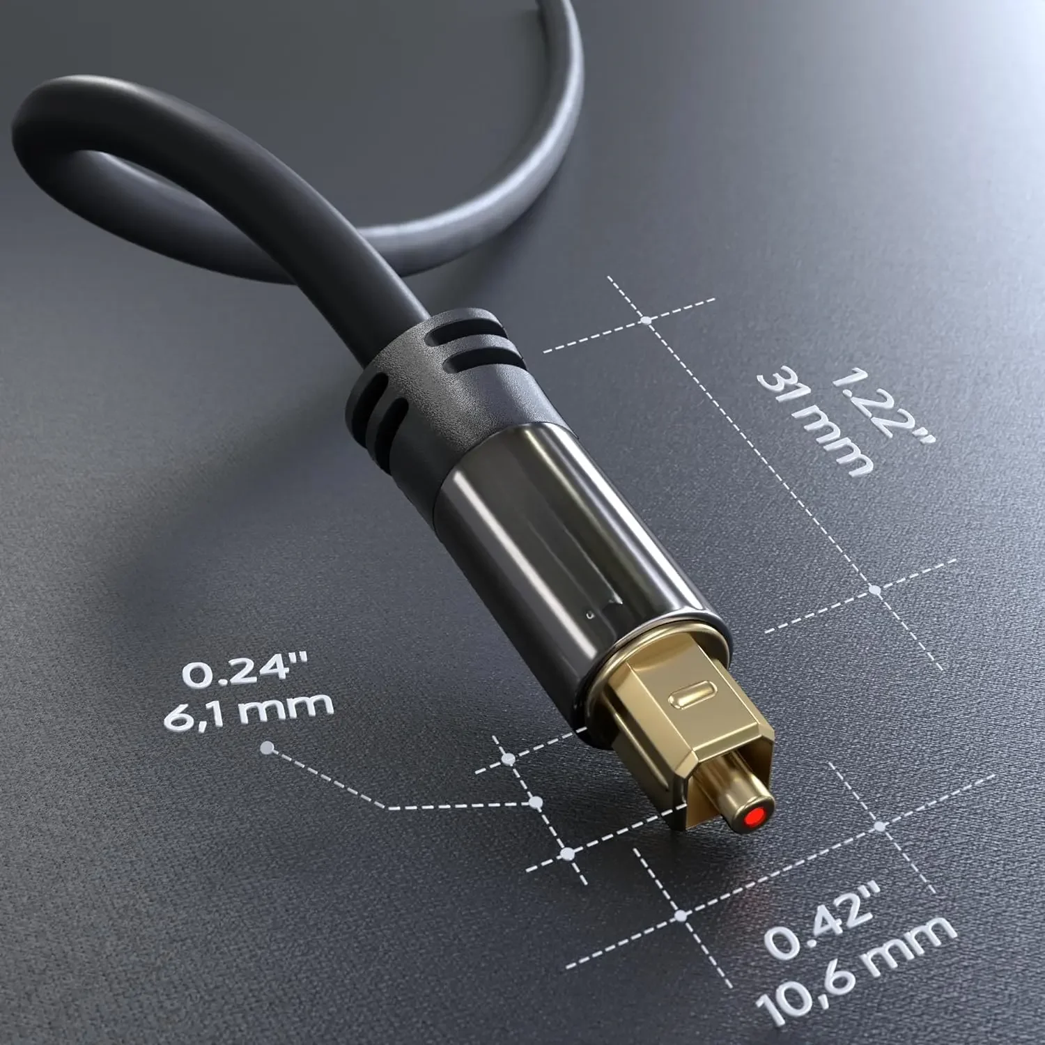 TOSLINK Optical Audio Cable  6ft  Fiber Optic Cord SPDIF Digital Audio Optical Cable for Soundbar Stereo Systems Home Cinema PS4