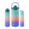 Three-color gradient lake blue three-piece set