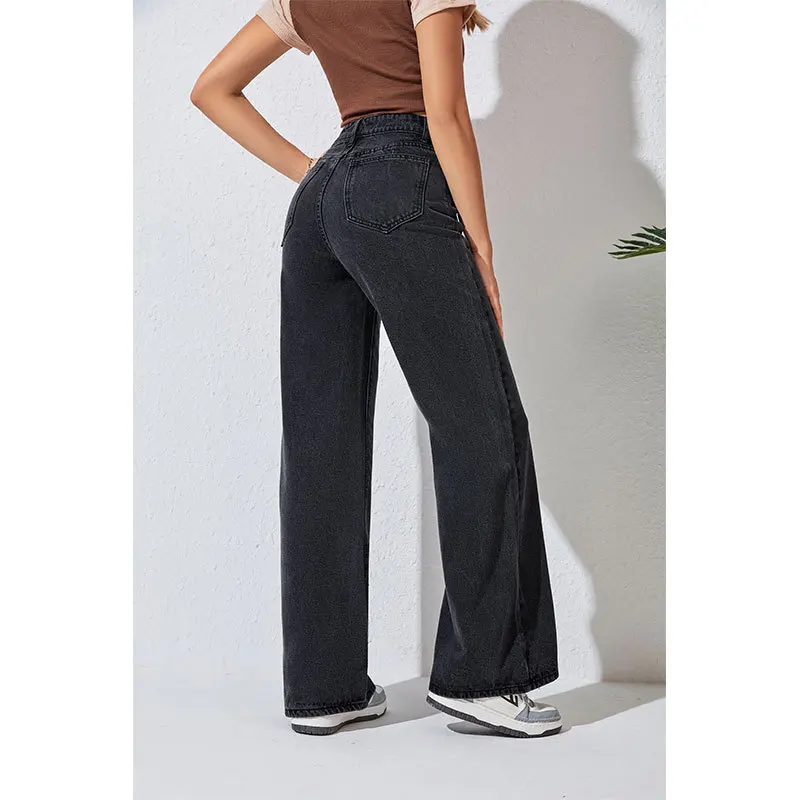 OEM ODM Y2k Clothing Ladies Wide Leg Denim Jeans Women's Jeans Street High Waist Jeans for Women Custom