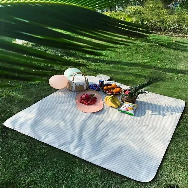 Custom Large Picnic Blanket Waterproof Thick Padded Striped Camping Mat for  Beach Hiking Grass Travel Outdoor Blanket