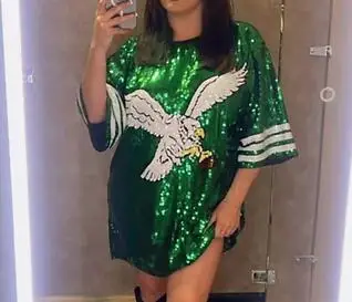 Philadelphia Football Fanatic Fans Kelly Green Jersey Dress Philadelphia Football Fanatic Fans Kelly Green Jersey Dress
