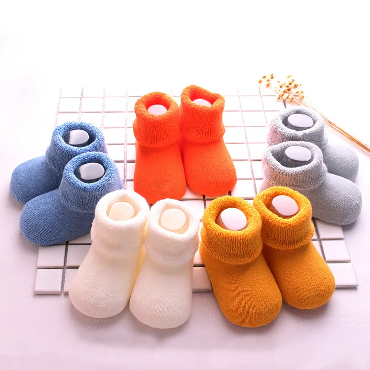 100 Combed Cotton Winter Thickened Cheap Baby Socks Loose Mouth Warm 0