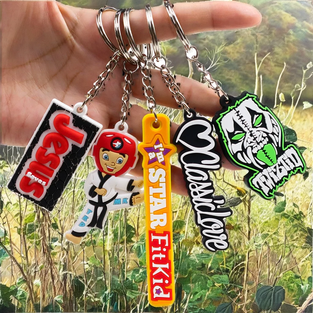 Custom Price Soft PVC/Rubber Eco-Friendly Cartoon 3D Silk Screen Printed Zinc Alloychain Holder New Year Promotional_voghion.com