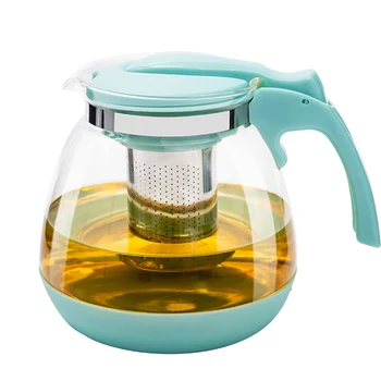 Large Capacity Glass Teapot with Comfortable Handle and Infuser for Coffee & Tea Sets