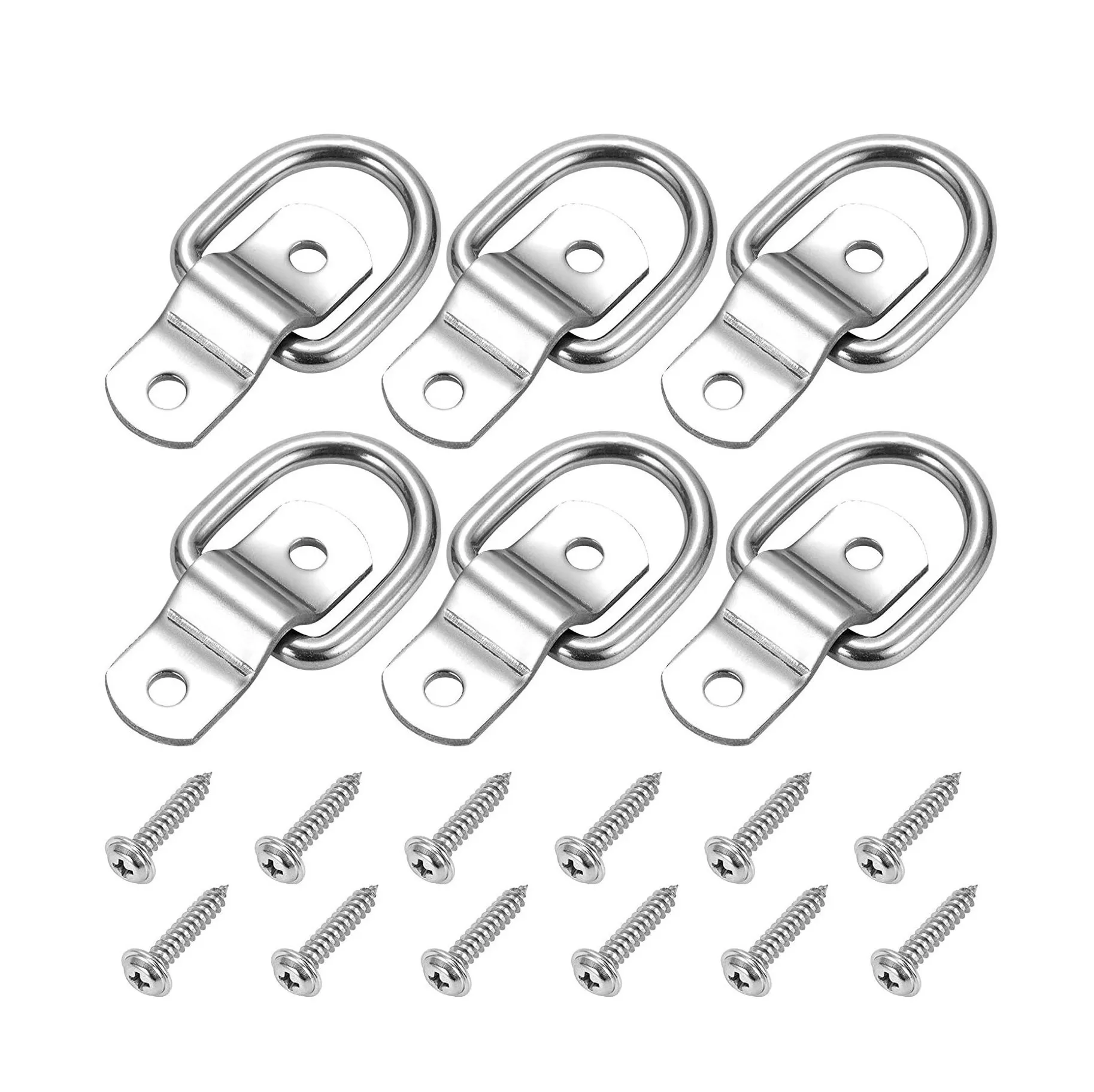 Rts 6 Pack D Ring Ratchet Tie Down Anchors 1 4 Heavy Duty Stainless Steel Trailer Tie Down Hooks With Screws Buy Tie Down Anchors Ratchet Tie Down Tie Down Hooks Product On Alibaba Com