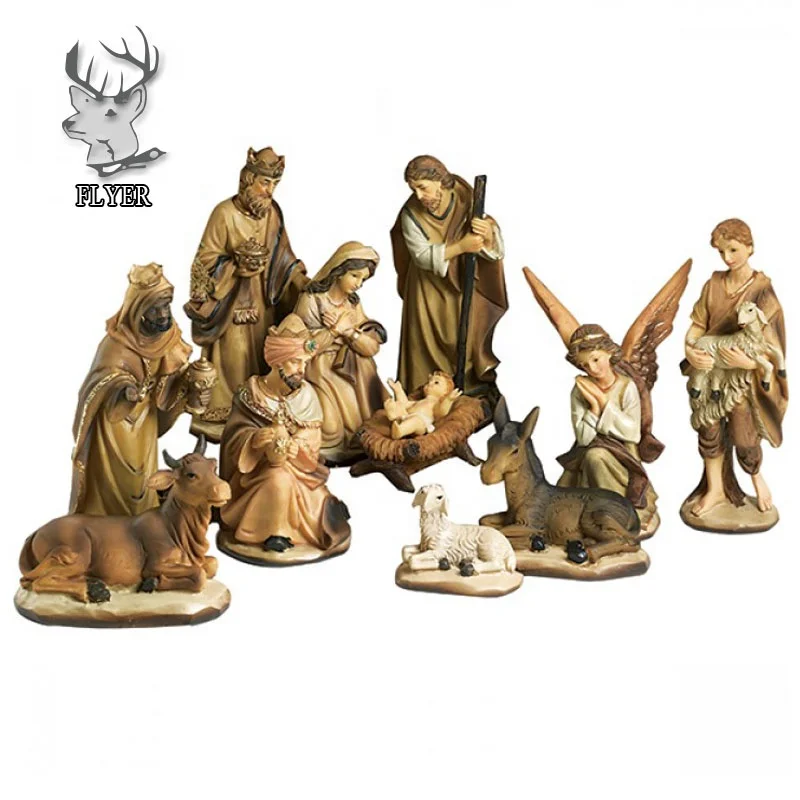 Factory Price Large Size Resin Nativity Set Catholic Religious Holy Family Fiberglass Religious Statues for Sale