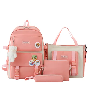 female large capacity 4 piece set student backpack girl casual backpack school bag set custom student backpack set