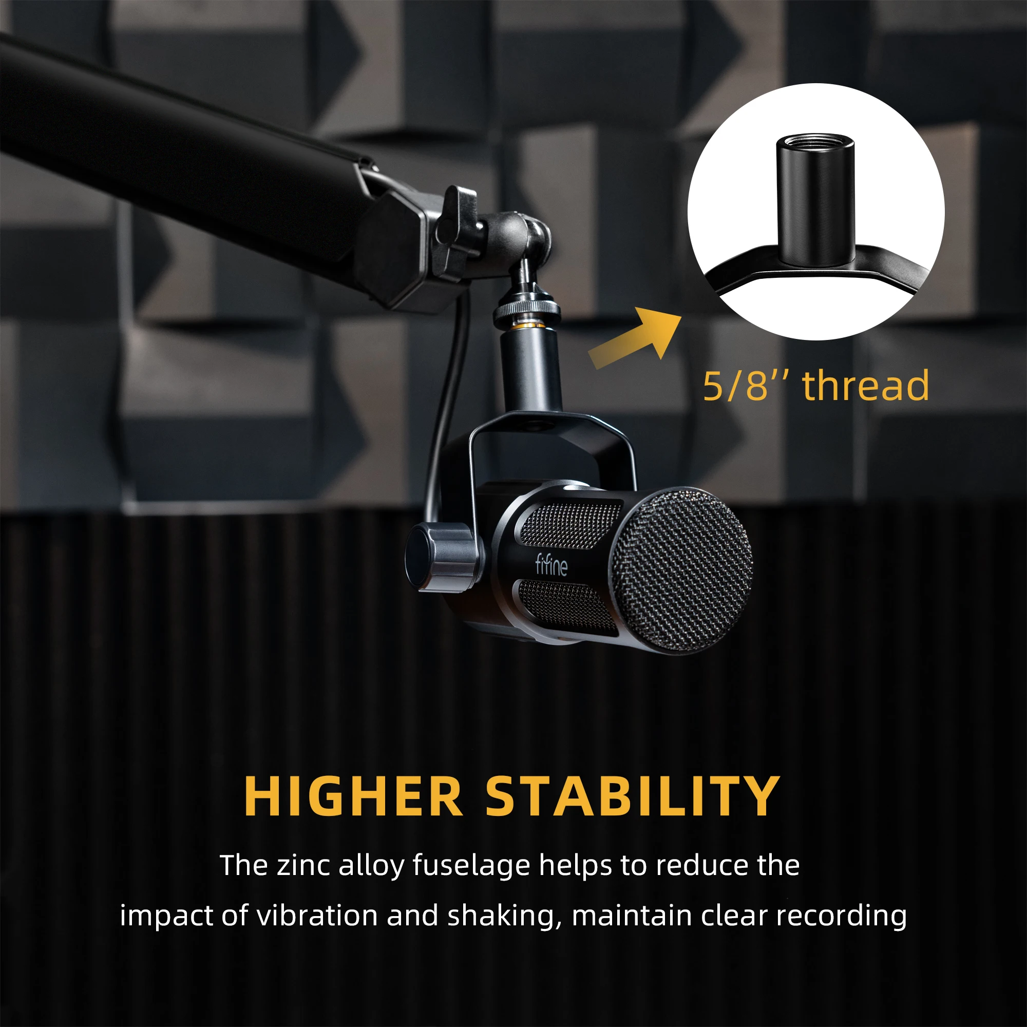 Fifine Tank1 Dynamic XLR Microphone - Low-Cut, Mid-Boost Switch