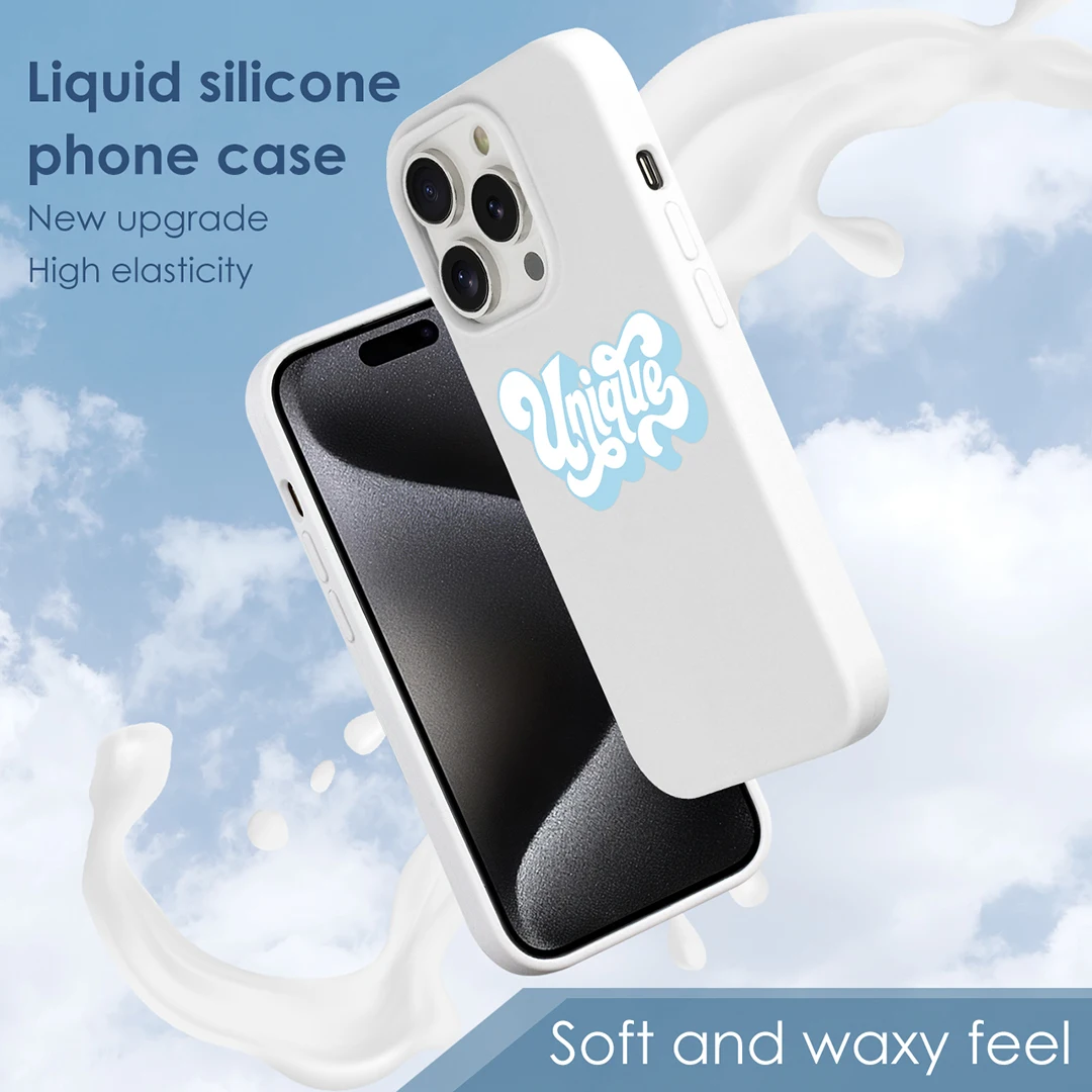 Custom Logo Engraved Plain Design Liquid Silicone Phone Case for iPhone 16 15 14 13 Pro-Original Mobile Phone Cases