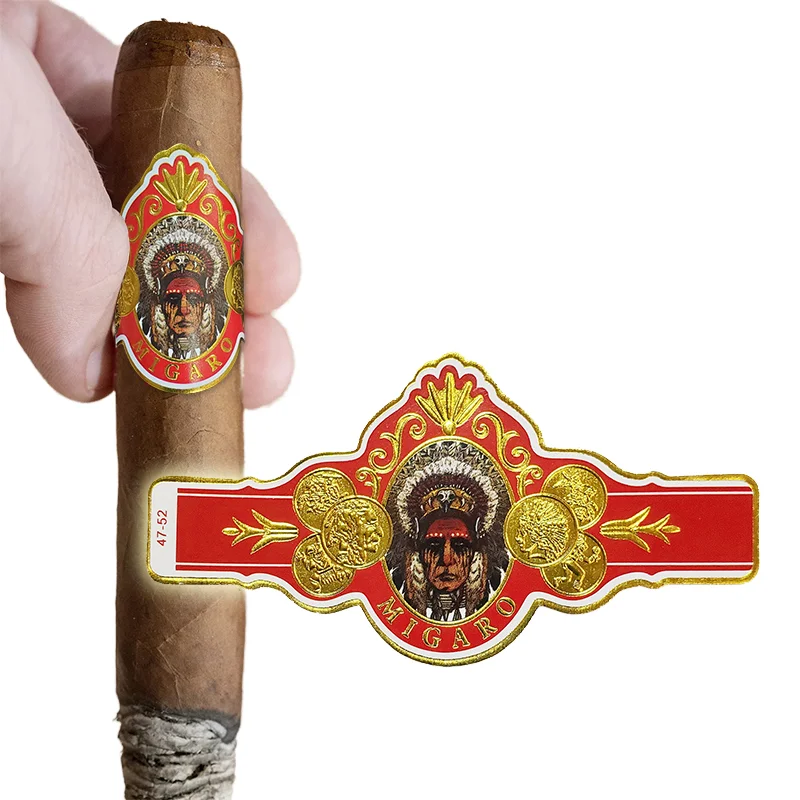 Custom Cigar Label Embossed Gold Cigar Bands Paper Cigar Label Printing