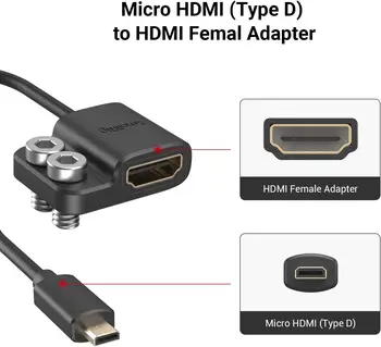 SMALL RIG Micro-Sized Ports Male to Full-Sized Ports Female Ultra Slim 4K Adapter Cable (D to A) detail image