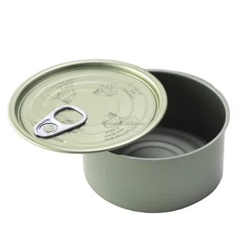 2PC Metal Packaging Round Empty Tin Cans With Easy Open Lids for Tuna Fish Food Canning
