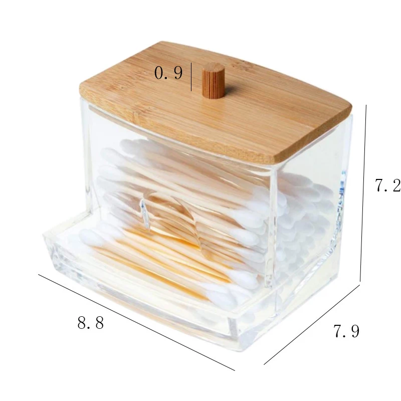 Clear Acrylic Cotton Swabs Box Cotton Swab Storage Holder Cosmetic