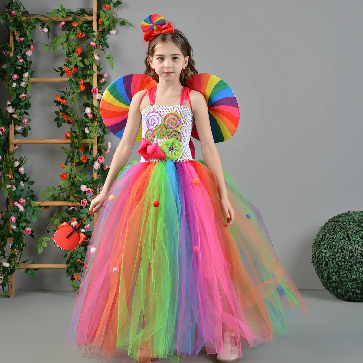open lace back dress Sequined Deep V Dress Girl's Birthday Party Princess Dress 9M-12Yrs 3-4Y / Rose
