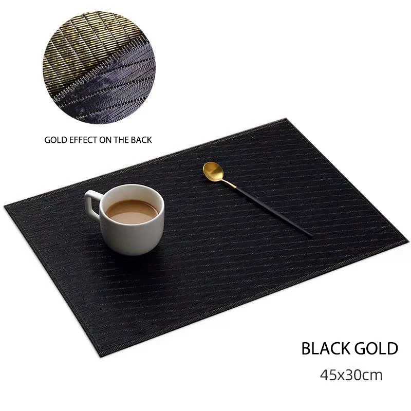 Starunk Luxury Dining Table Mats Gold Thread Decorative Heatresistant
