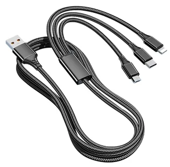 Universal Multiple Charge Cord 3 In 1 Multi Charging Cable 120w 6a Fast ...