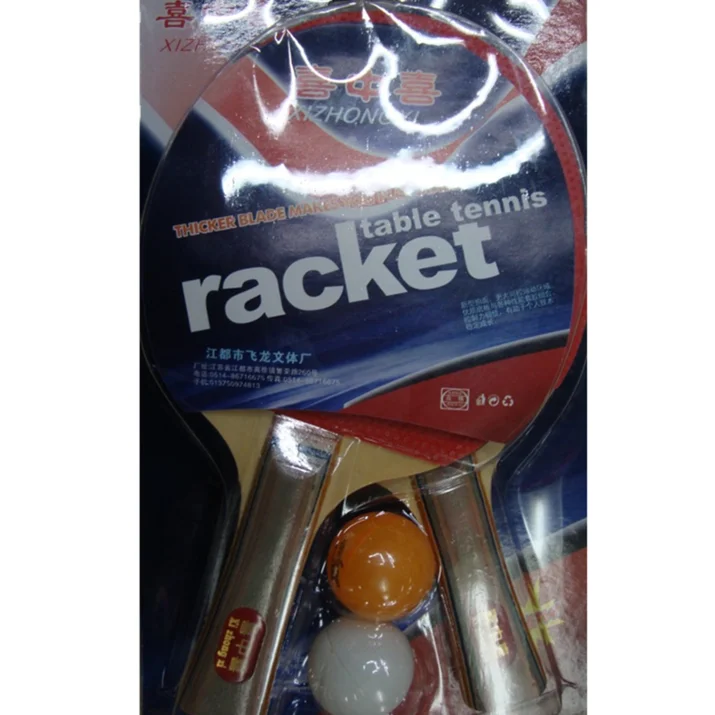 Многоцветная Высококачественная длинная ручка прыща из тополя резины оптовая продажа профессиональная 3-звездочная ракетка для настольного