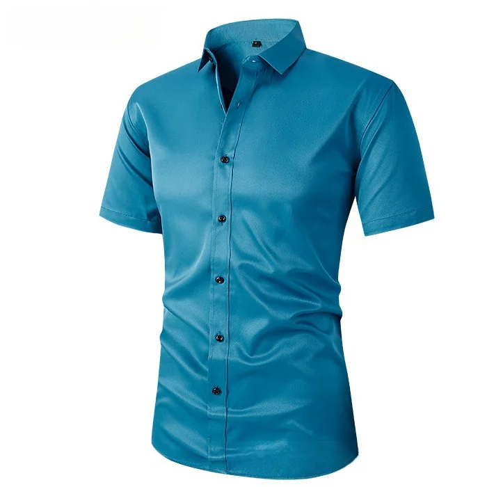 men black dress shirts Men's Silk Button-Down Shirt Silk Casual Silk Dress Shirts Gray / L