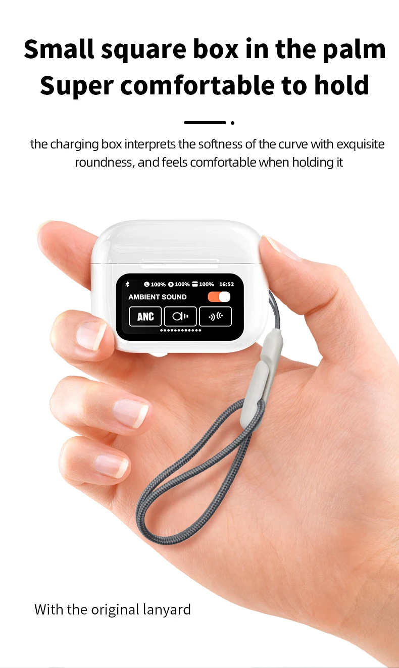 New A9 Pro Earphones Wireless Bt 5.4 Headset LED Touch Screen Control Volume Adjustment aperçu 5