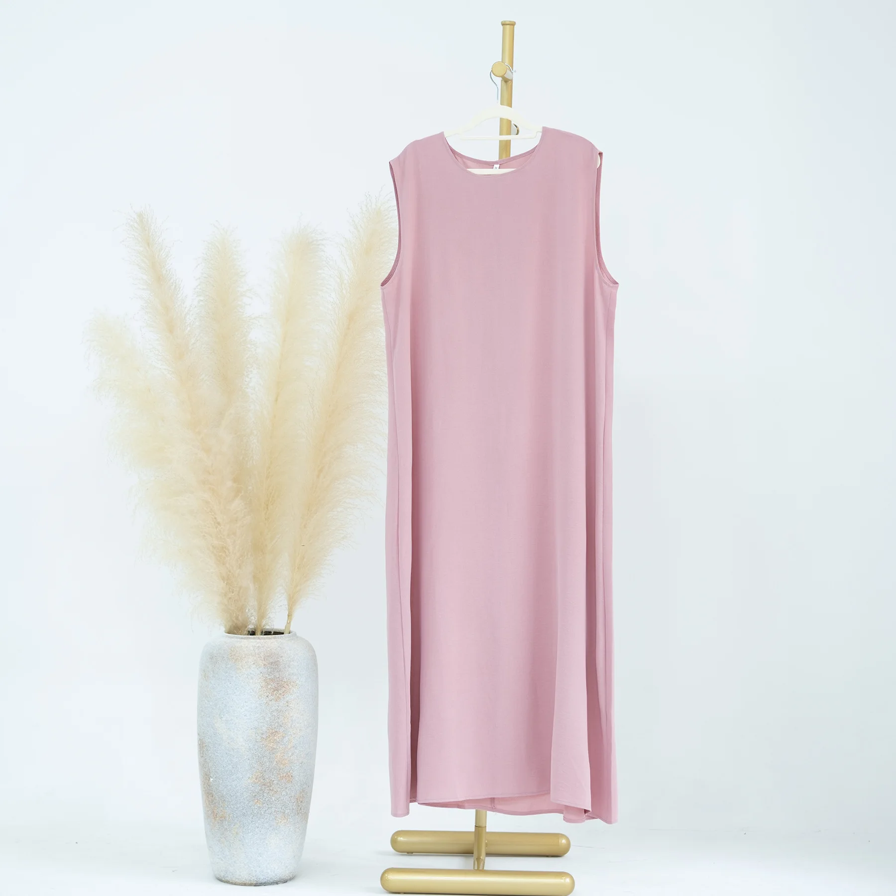 Solid Color Ankles Bottom Inner slip Dress Glory Abaya Sleeveless Muslim Dress