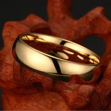Luxury Jewelry 18K 24k Gold Plated Tungsten Carbide Rings Classic Wedding Band Ring