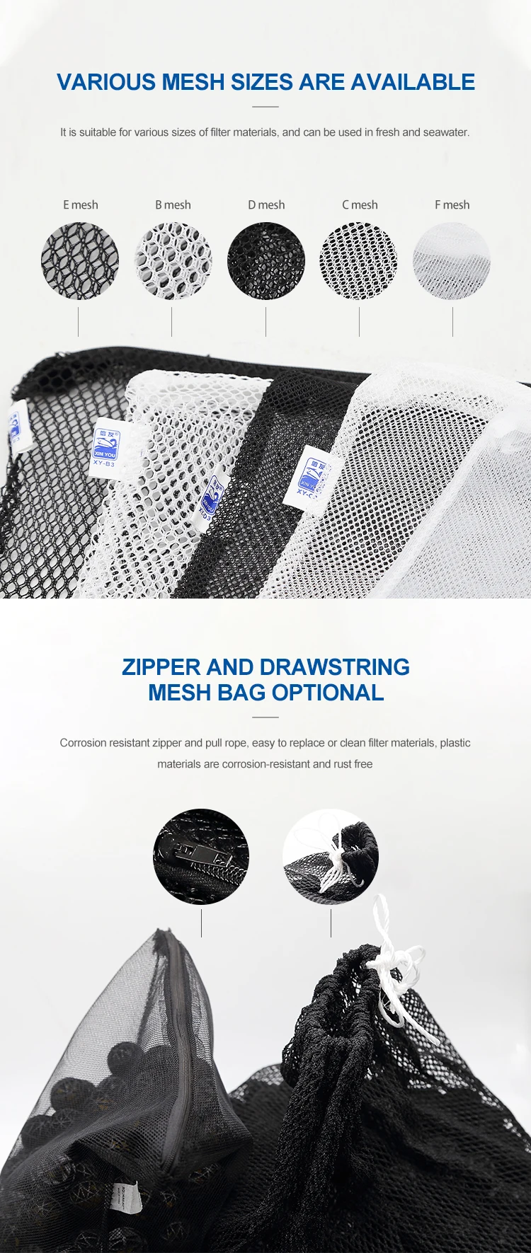 Xinyou Bseries Nylon Mesh Aquarium Pond Filter Bag Aquarium Zipper Net Buy Mesh Drawstring