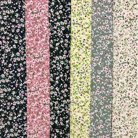 
 Custom color plain style floral pattern woven stock lots rayon printed fabric for garments  
