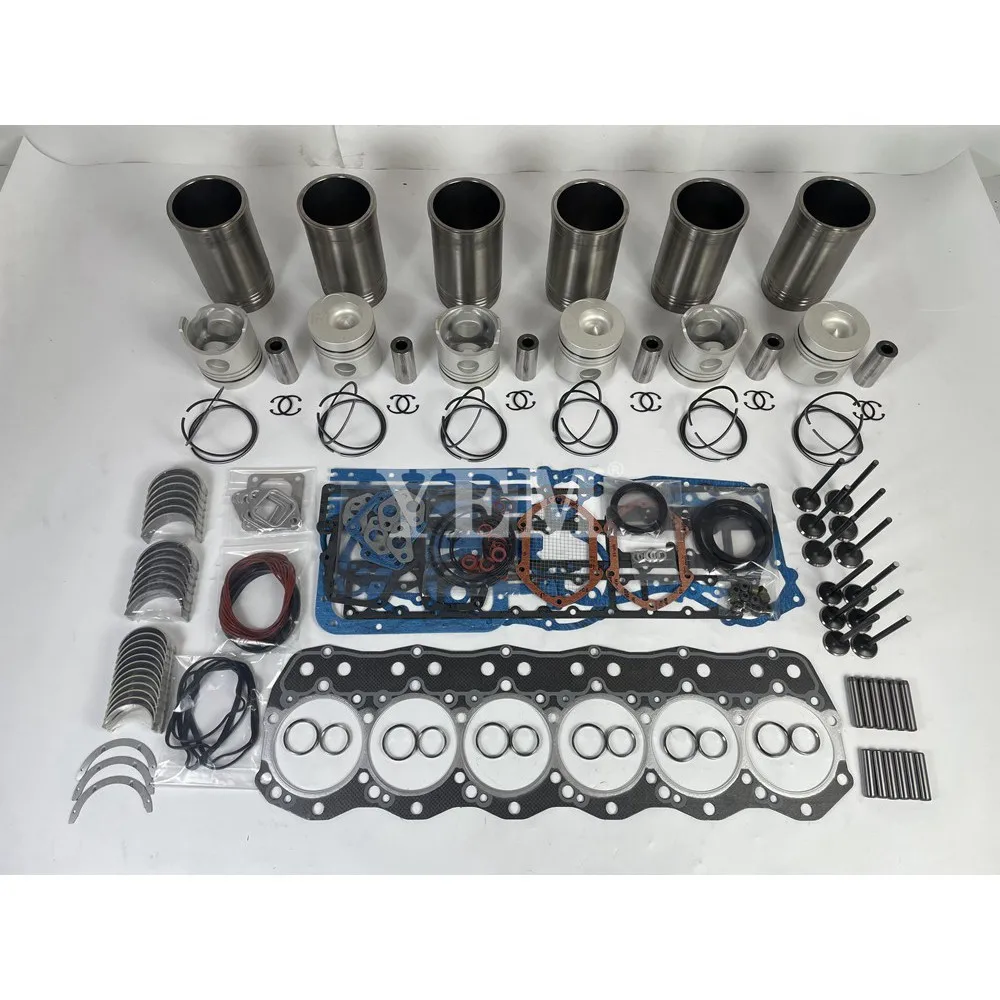 6D15 Rebuild Overhaul Repair Kit With Valves Engine Bearings Liner Piston Rings Full Gasket Kit for Mitsubishi