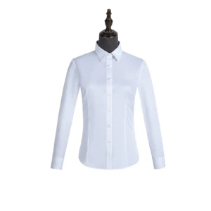 White 60% Cotton Customized Long Sleeved Wholesale Men Formal Dress Shirts Women's Office Business Shirts Wholesale