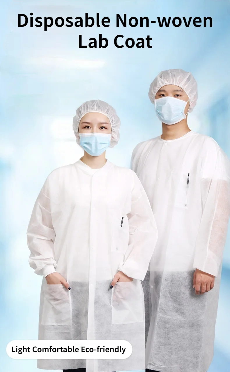 Wholesale Disposable White Lab Coats For Adults Pack Of 10 Durable Pp