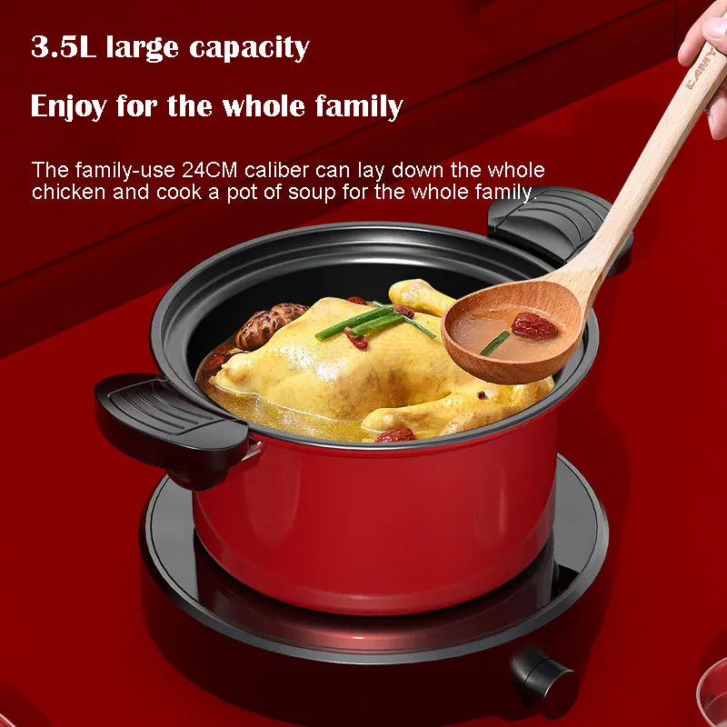 Micro Piezoelectric Die Casting Cooker Iron Granite Pan Stewing and Frying Kitchen Cooking Pot Soup & Stock Pots Set Cookware