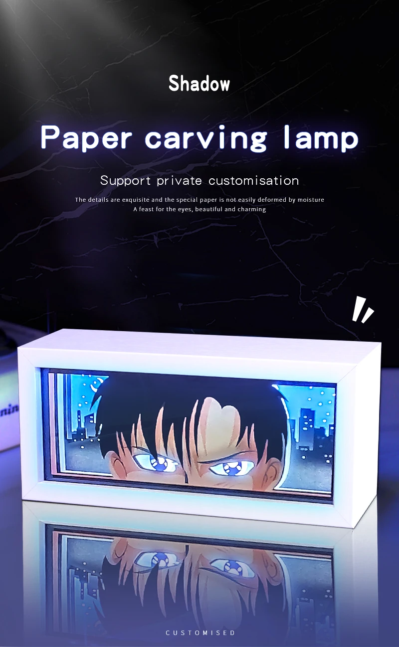 Creative Japanese Anime Lightbox - Custom LED Paper Cut Night Lamp for