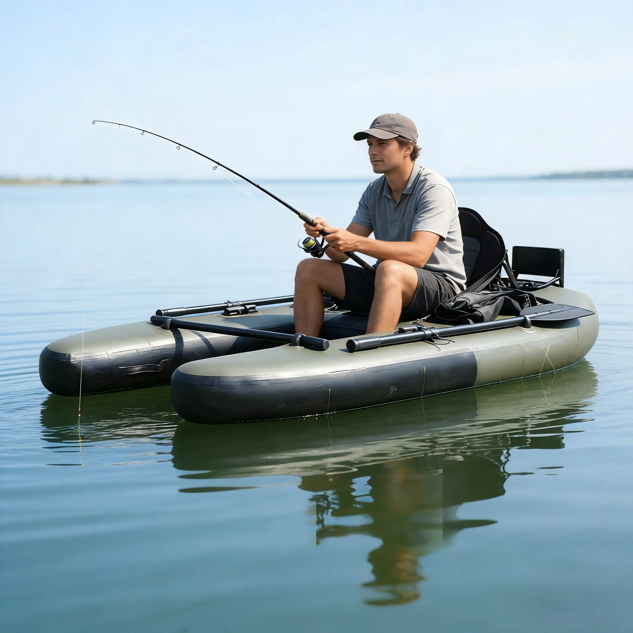 Only Float One-Person Fishing Watercraft Inflatable Belly Boat Inflatable Float ...