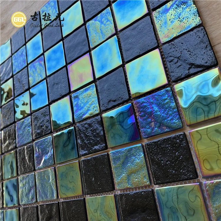 Wholesale sunshine black glass mosaic tile for swimming pool