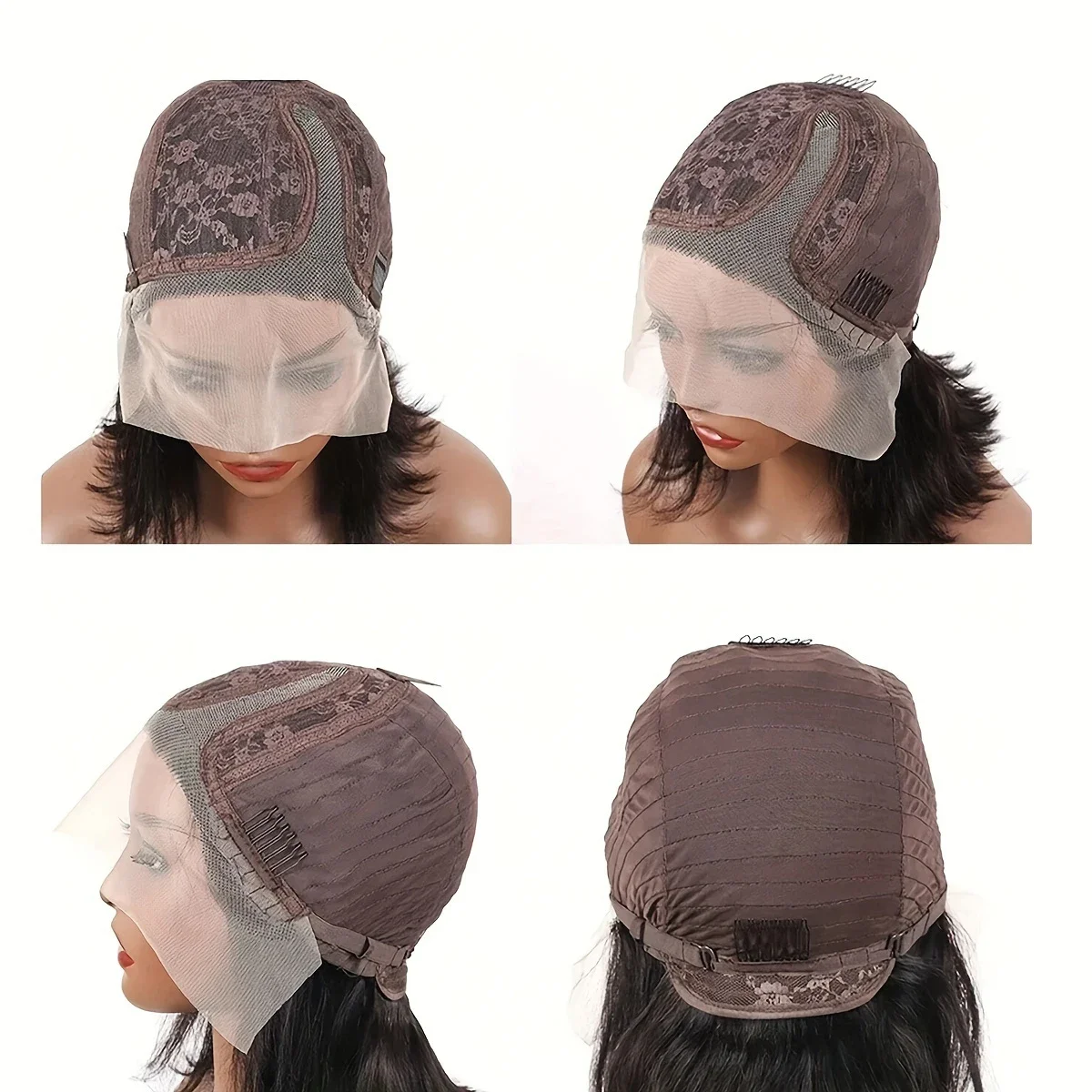 Parrucca Bob Capelli Umani Frontale Pizzo Capelli Remy 150 Densità Parrucche Donne Corto Pre Pizzicato_voghion.com
