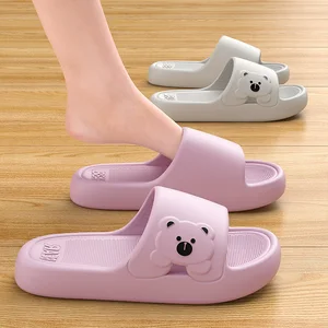 Cute Bear Summer EVA for Slippers Comfortable and Soft Candy Color Stylish for Couples Home Use