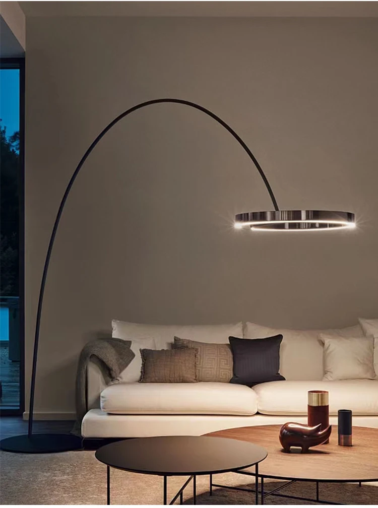 Modern Luxury Gold Black Metal Standing Lamp Led Floor Lighting Living