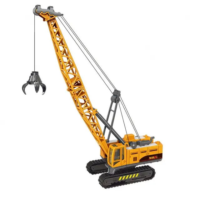 Simulation Of Children's Engineering Car Toy Demolition Machine Grabs The Stone Machine Grabs The Wood Big Crane Model Boys Car