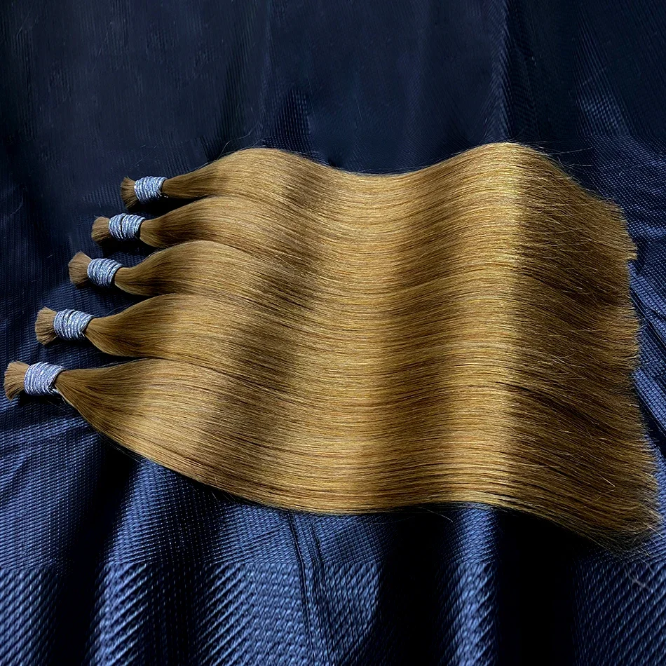 100% Real Virgin Straight Human Hair Bulk Extension 1b 613 Honey Blonde Weaving για πλέξη μη επεξεργασμένων βραζιλιάνικων μαλλιών_voghion.com