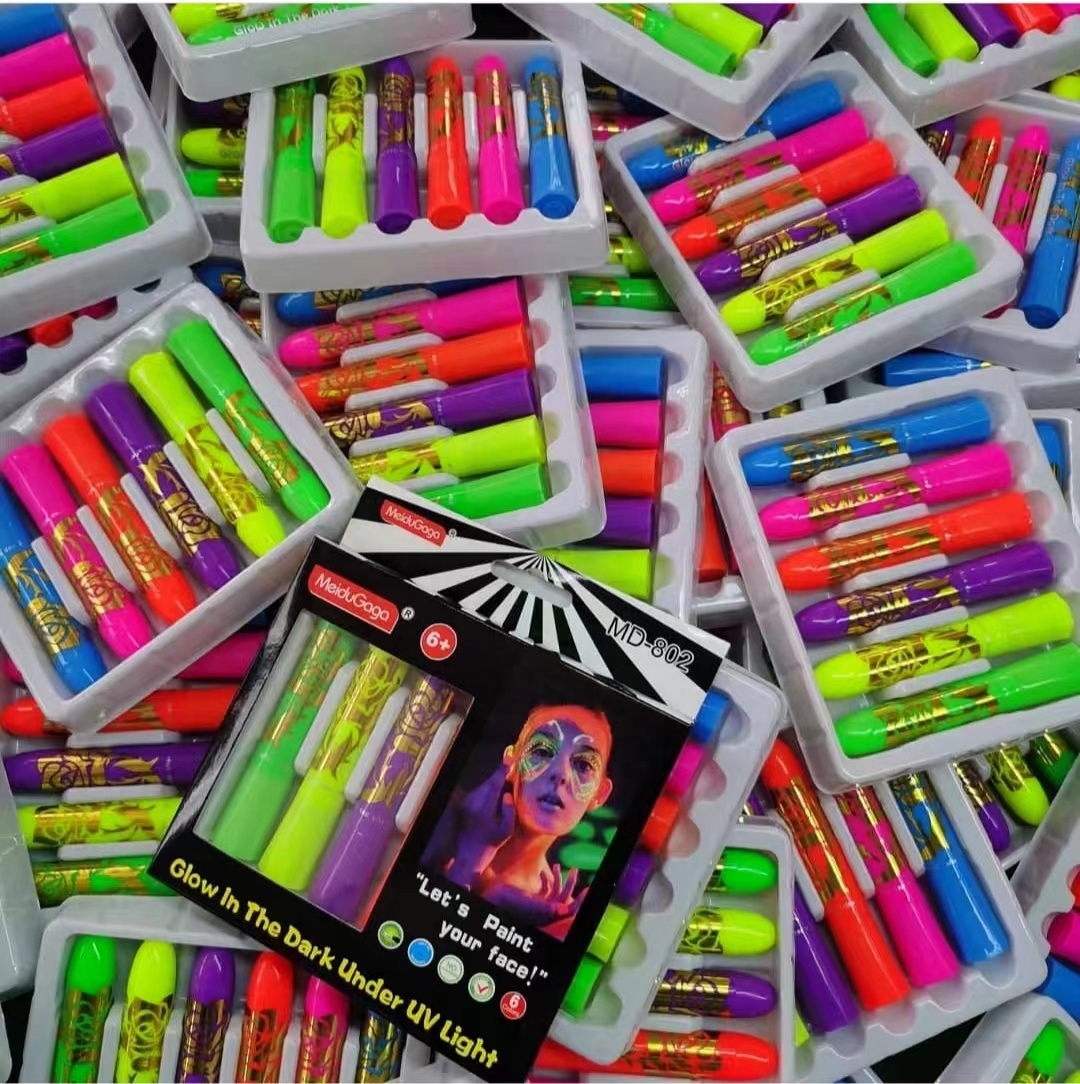 Лучшая цена Заводская распродажа краска для Хэллоуина тела лица под УФ-лампой светящаяся в