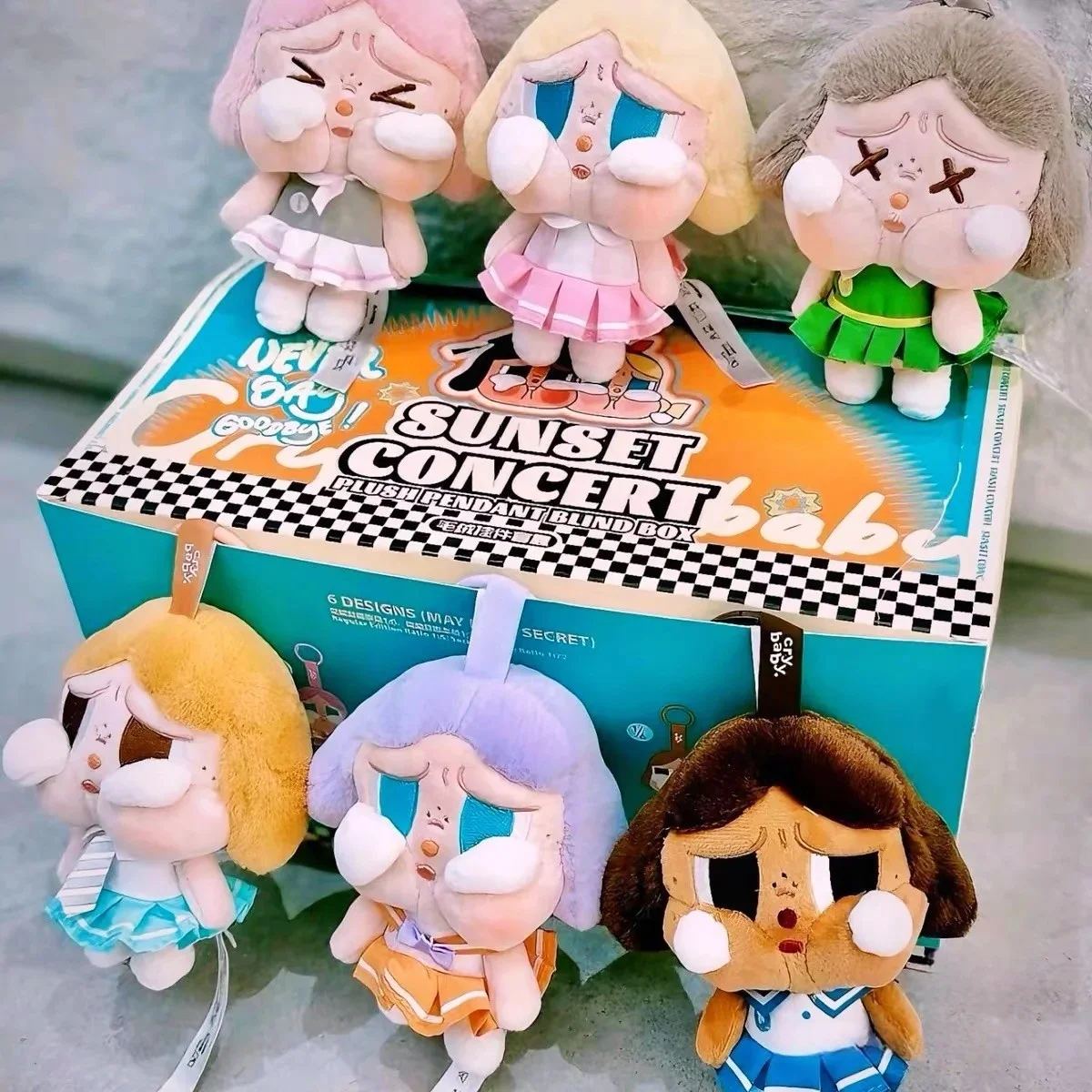 Lovely Popmart Crybaby Sunset Concert Series PVC Plush Toys 6 